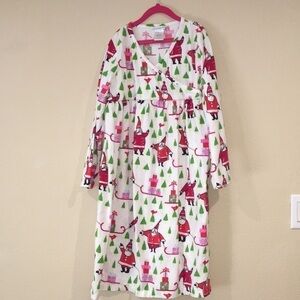 Girls The Company Store Christmas santa holiday festive long sleeve nightgown M